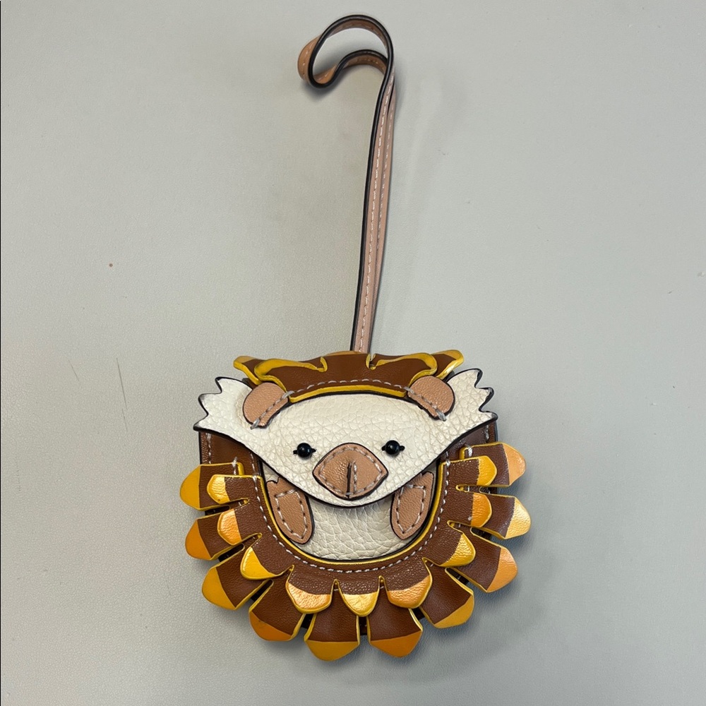RARE! Tory Burch Brown and Yellow Hedgehog AirPod Case/Bag Charm
